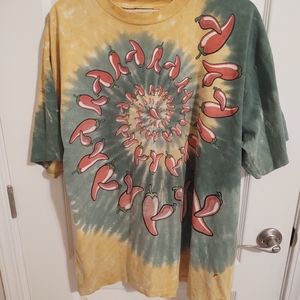 Vintage Tie Dye Red Hot Chili Peppers Liquid Blue T Shirt single stitch Rare